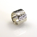  Sterling Silver Ring with Hammered Texture